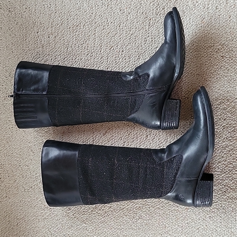 Born tall black leather boots 9.5